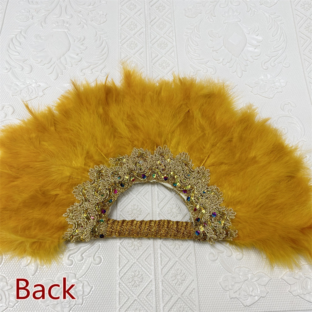 Other Hand Tools 1pcs African Turkey Feather Hand Fan Handmade Fans for Wedding Party Decoration Hand Fan with Stones Hand Held Feather Fan 230724