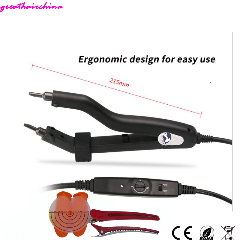 Connectors 1pcs Adjustable Temperature 220 Smart Mini Heating Tip Hair Iron Fusion Hair Iron Keratin Bonding Tools 230724