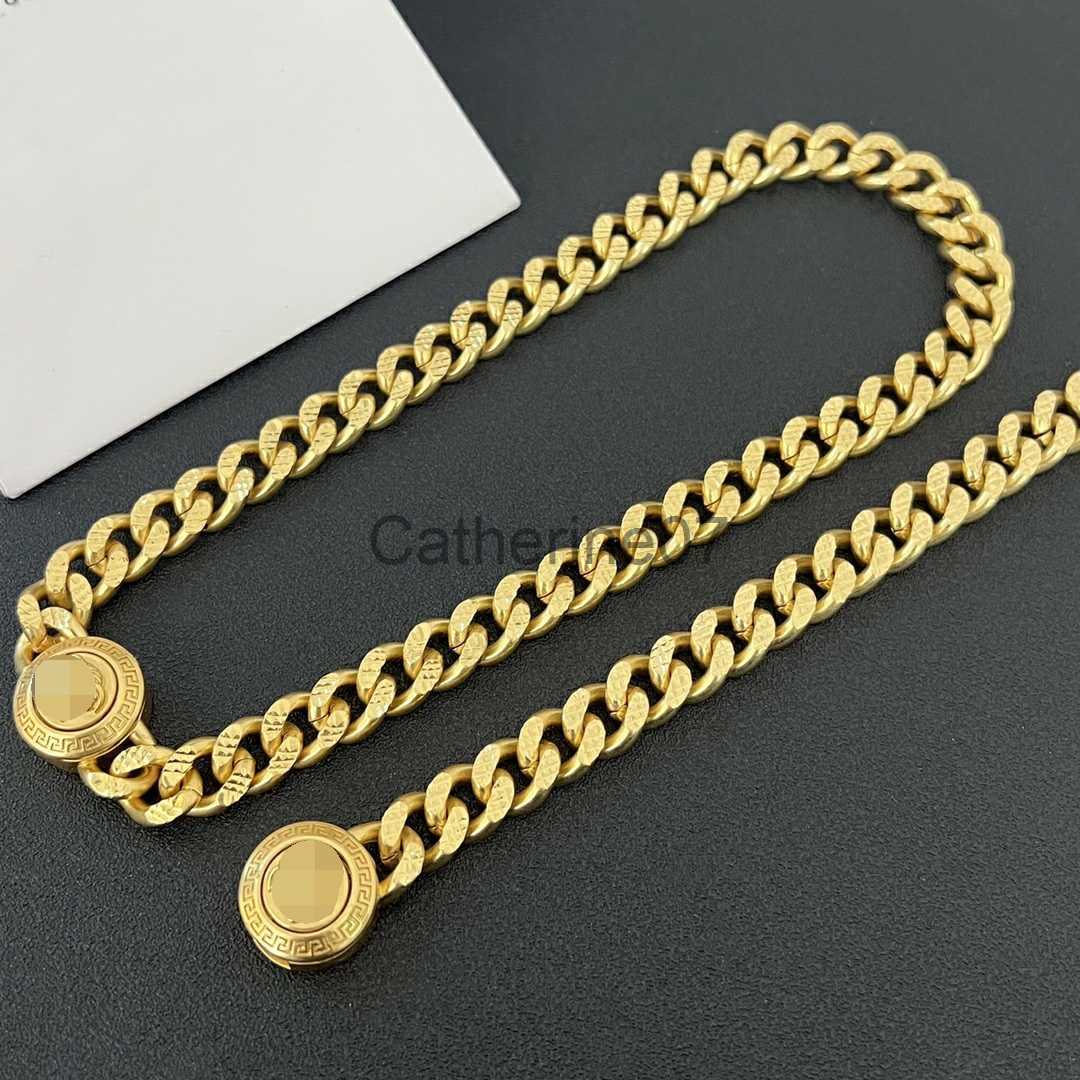 Pendant Necklaces Fashion Designer Necklaces V Pendant Banshee Medusa Head 18K Gold Plated Thick Chain Bangle Hiphop Rock Punk Bracelet Birthday Festiv J230725