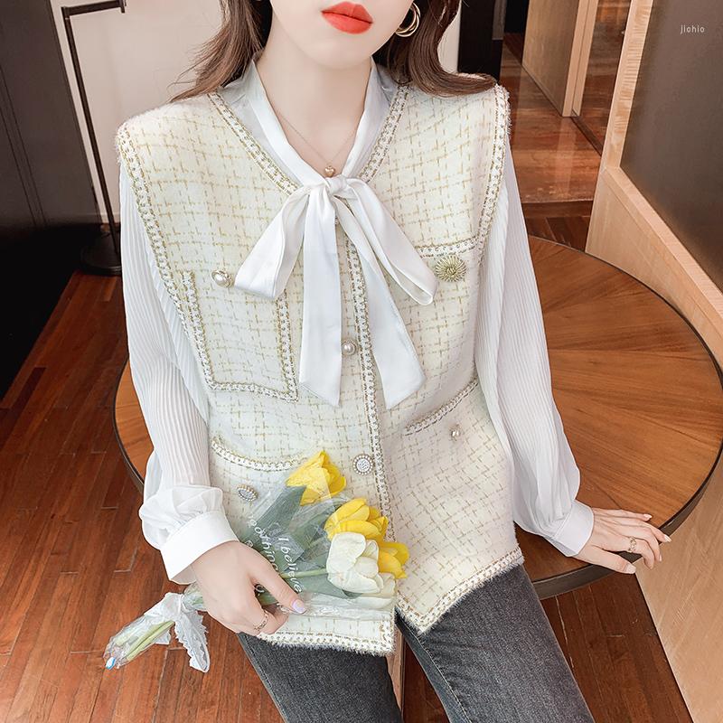 Womens Vests Arrival Women Fashion O-Neck Sleeveless Small Fragrance Korean Tweed Plaid Classic Vest Spring Waistcoat Casual Coat Wear
