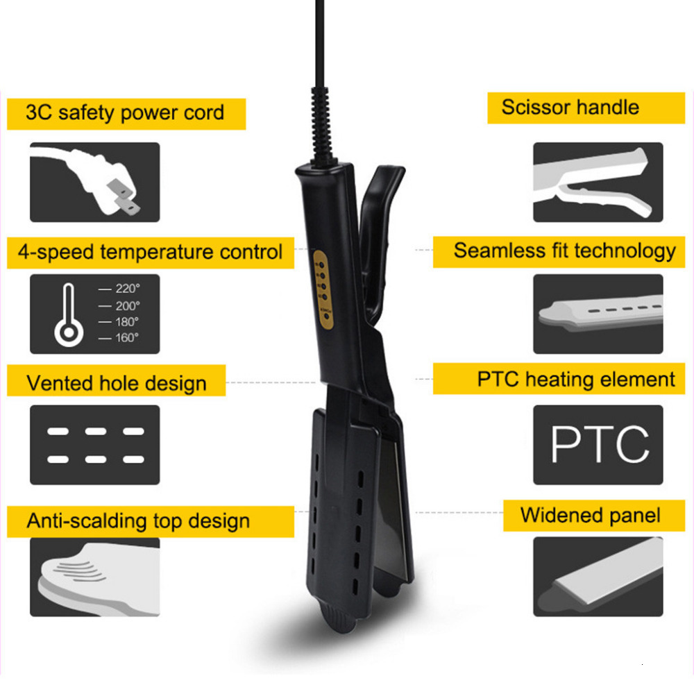 Hair Straighteners Hair Straightener Four-gear Temperature Adjustment Ceramic Tourmaline Ionic Flat Iron Widen Panel Professional Styling Tool 230724