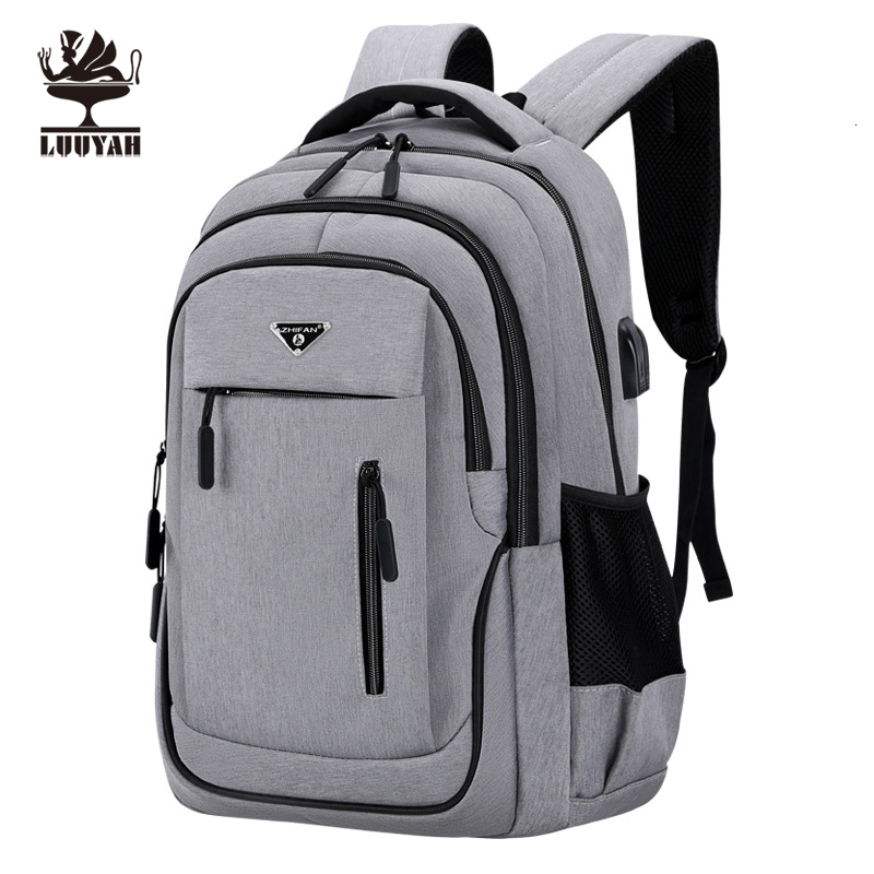 Backpack Large Capacity Backpack Men Laptop Backpacks 15.6 Oxford Black Solid High School Bags Teen College Backpack 230724