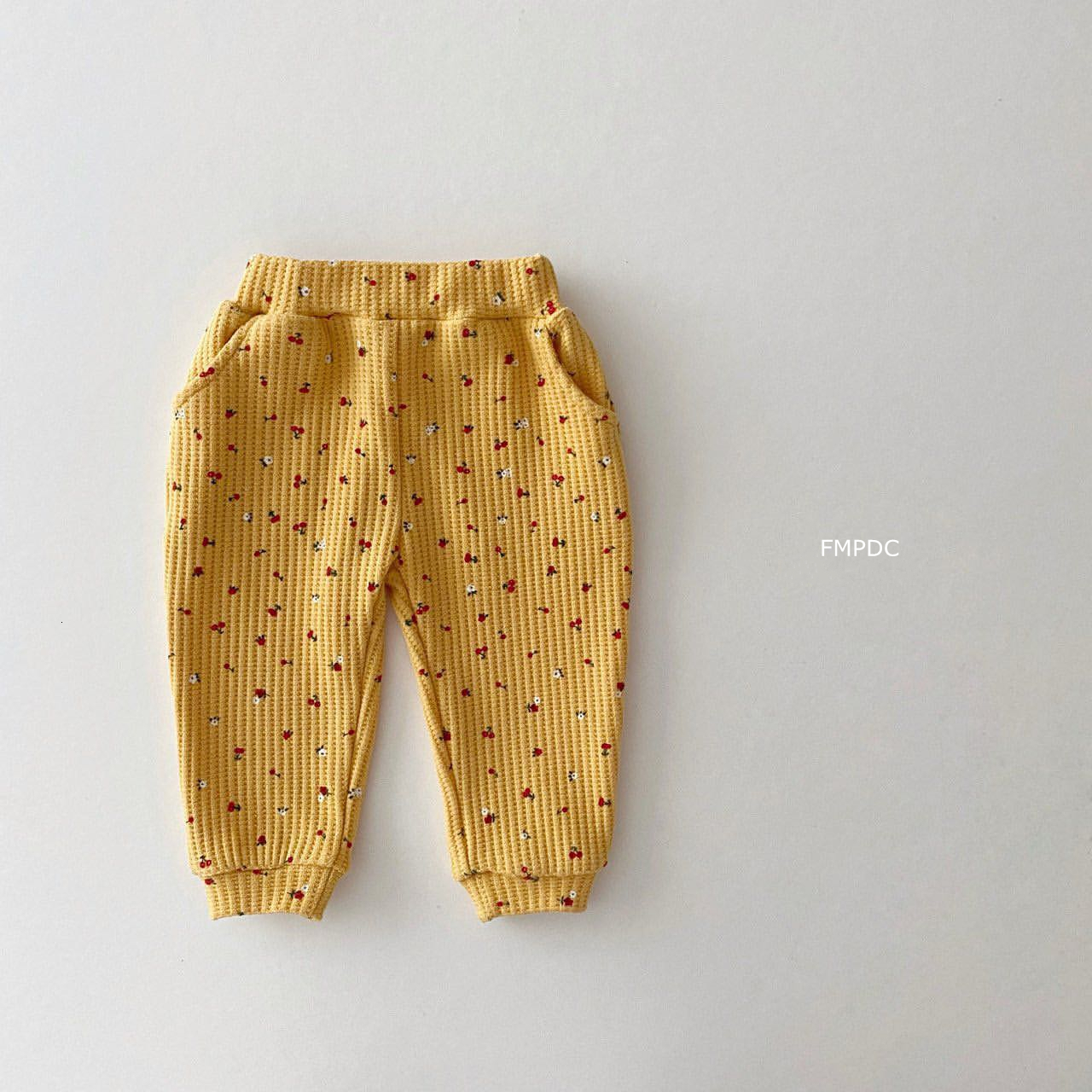 Clothing Sets 2023 Toddler Kids Waffle Cotton Clothes Set Many Fruits Print Sweatshirt Casual Pants 2pcs Boys Suit Baby Girl Outfits 230724