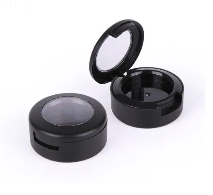 wholesale Dia 26mm Eye Shadow Compact Matte Black Small Bottles Eyeshadow Palette Empty Cosmetic Container Round Lipstick Packing Box