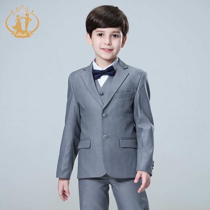 Suits Nimble Spring Autumn Formal Boy Suit for Weddings Children Party Host Costume Wholesale Clothing 3Pcs Set Blazer Vest Pants 230724