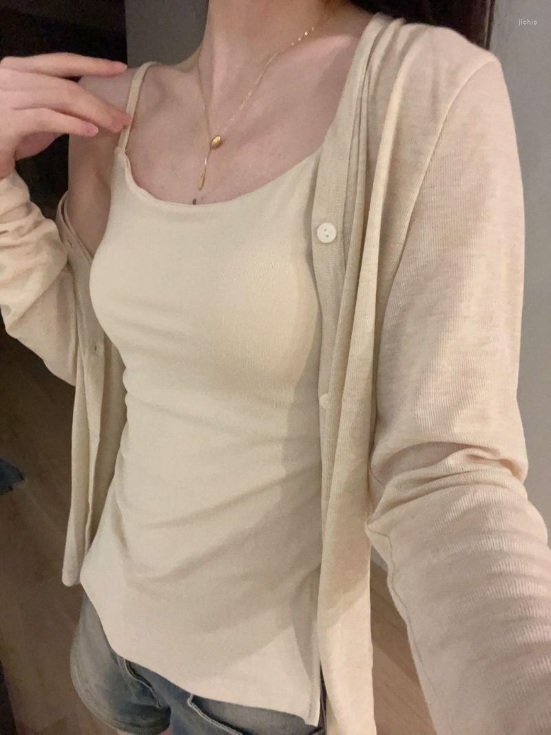 Womens T Shirts Sun Protection Clothes Women Thin Cardigan Air Conditioning Shirt 2023 Summer Style Outside Shawl Long-sleeved Small Top