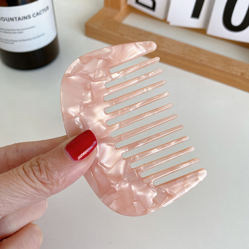 Fashion Marbling Pattern Hair Brushes Wholesale Detangle Hair Brush Comb U Shape Mini Portable Pocket Hair Comb