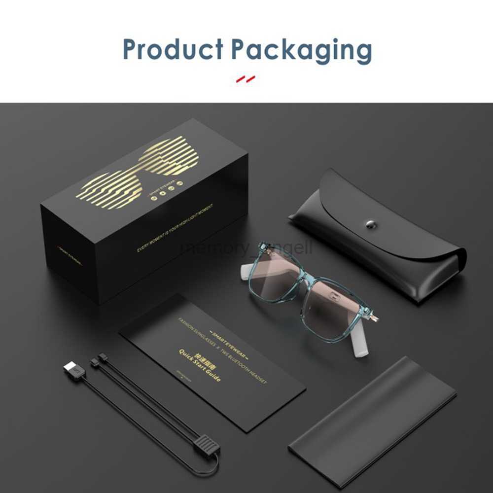 Smart Glasses Smart 3D Anti-Blue Voice Control Glasses Wireless Bluetooth Sunglasses Hands-Free Calling TWS Music Video Waterproof Eyeglasses HKD23072