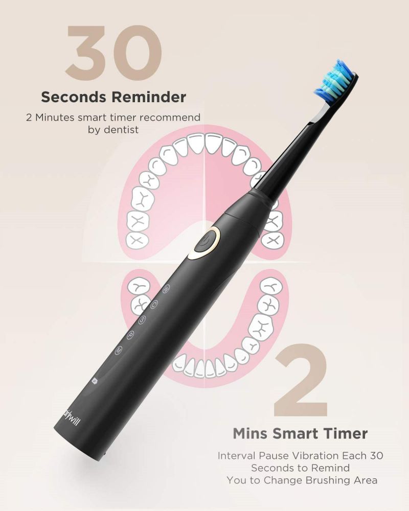 electric toothbrushes for adults kids 5 modes smart timer rechargeable whitening sonic toothbrush with 8 brush heads