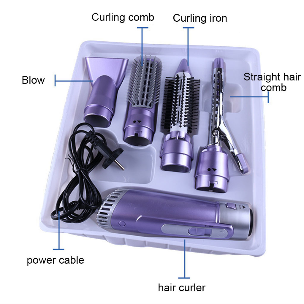 Hair Brushes Professional 4 in 1 Multifunction Hair Dryer Curler Curling Straightener Comb Iron Brush Electric Styling Tools Drop 230724