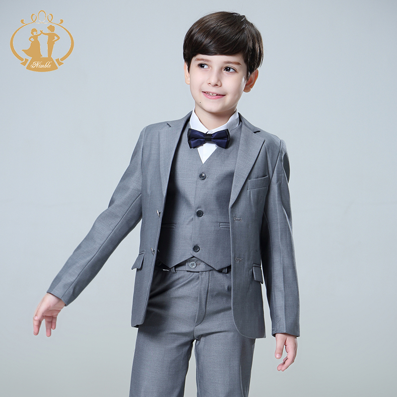 Suits Nimble Spring Autumn Formal Boy Suit for Weddings Children Party Host Costume Wholesale Clothing 3Pcs Set Blazer Vest Pants 230724
