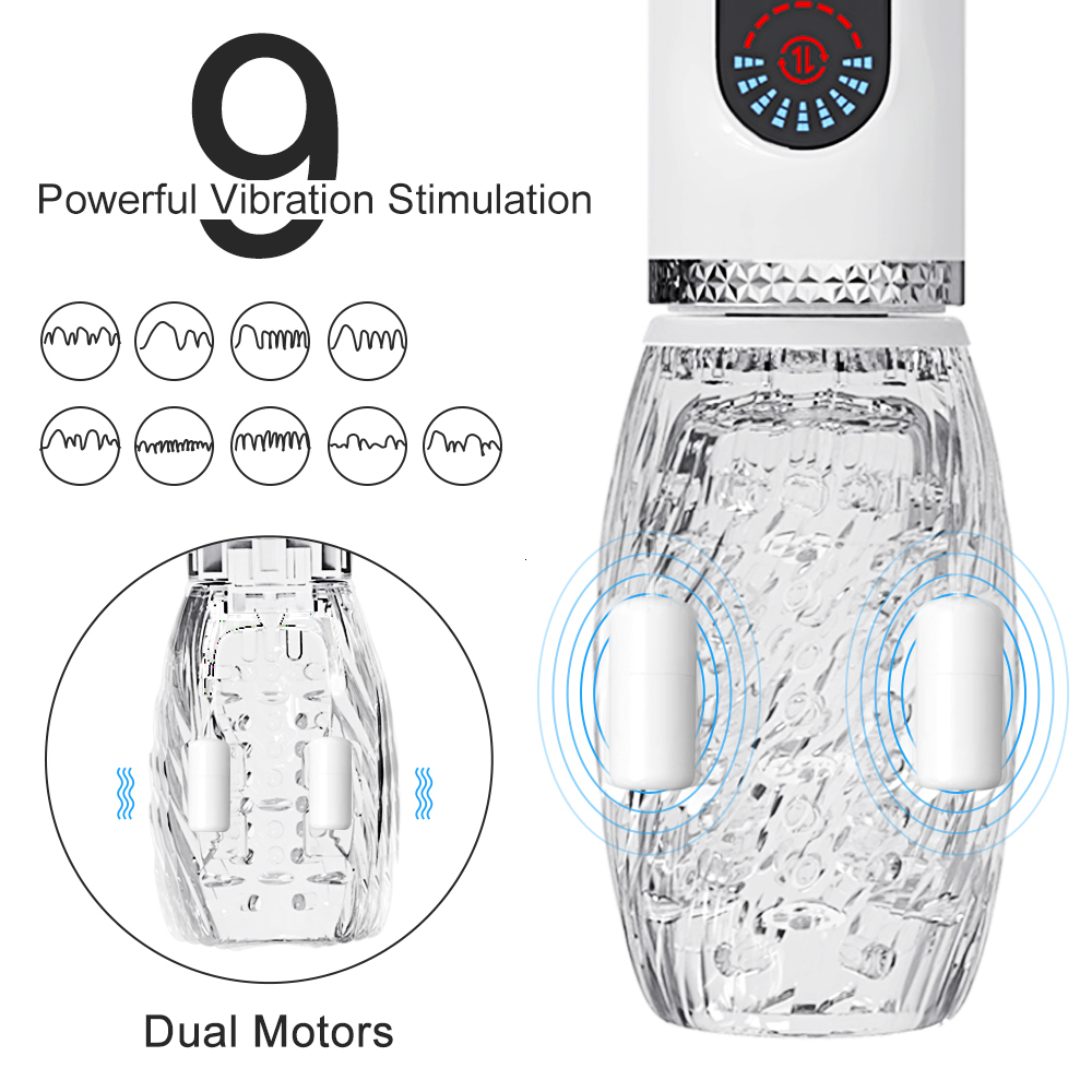 Masturbators Telescopic Rotating Vibrating Automatic Masturbation for Men Glans Trainer Masturbation Thrushing Sex Toys Adult Products 230725