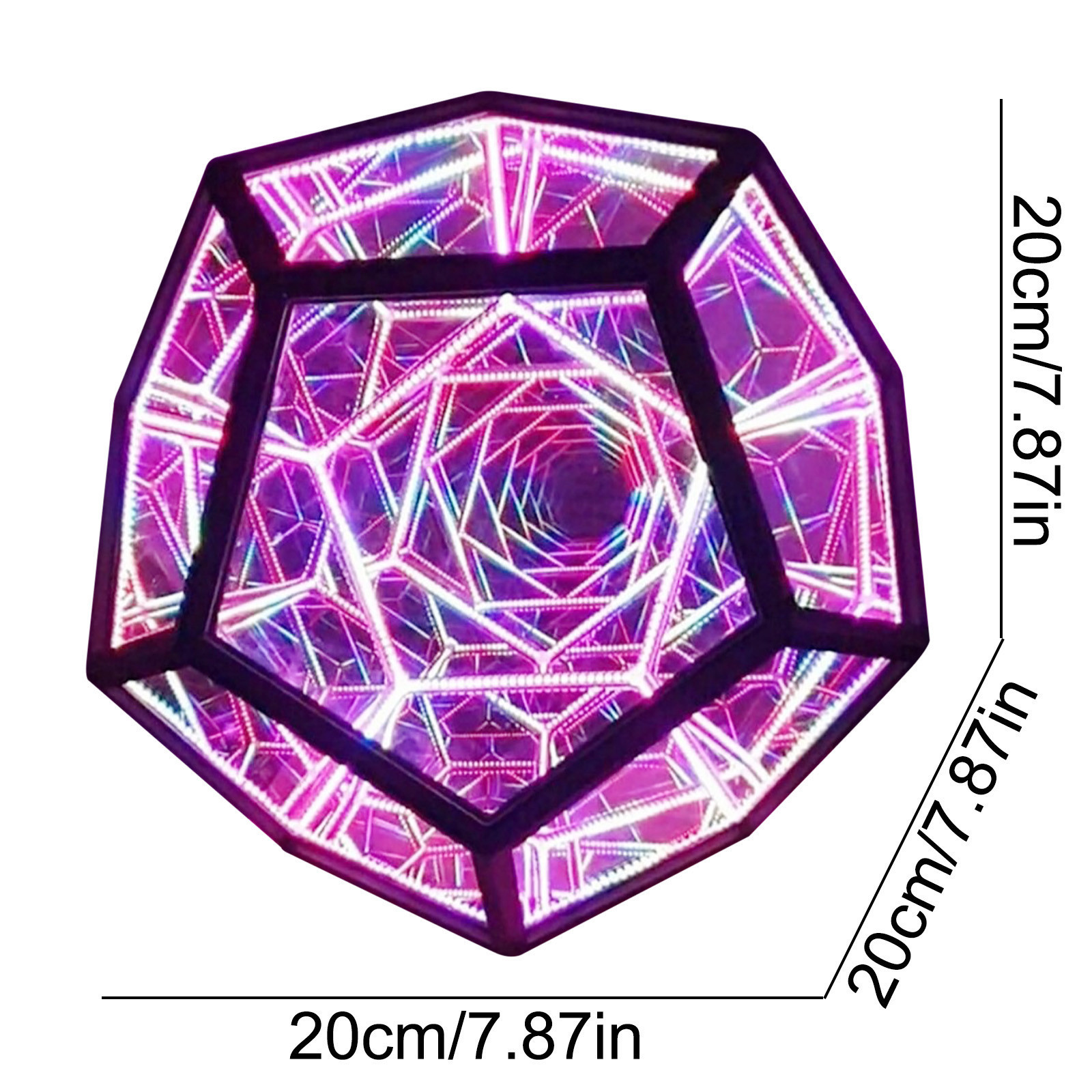 Decorative Objects Figurines Christmas Infinite Dodecahedron Color Art Light Usb Charging Lamp Home Desktop Decoration Aesthetic Room Decor 230724