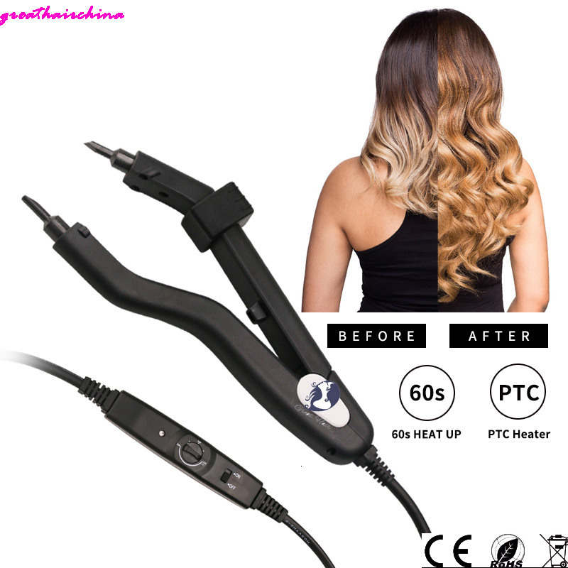 Connectors 1Pcs Temperature220 Hair Connectors Fusion Keratin Bonding Heat Iron Hair Mini Heating Tip Adjustable Tools 230724