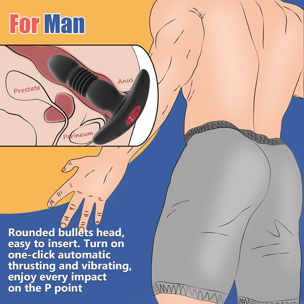 Anal Toys Telescopic Butt Plug Anal application vibrator wireless remote control sex toy female anus Dildo prostate massager adult products 230724