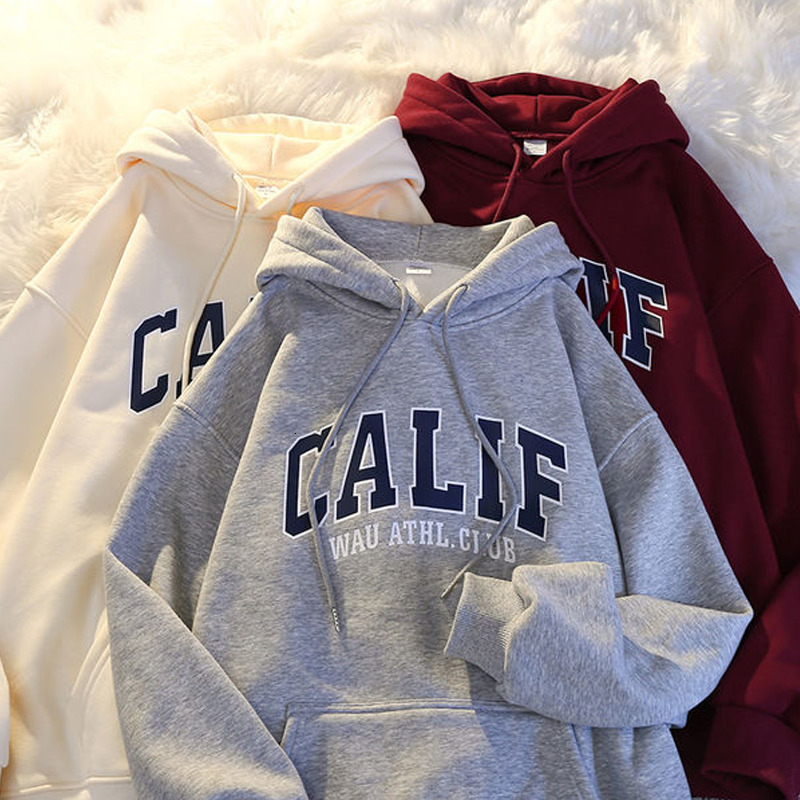 Womens Hoodies Sweatshirts ALANOS Woman Winter Sweatshirt Letter Print Hooded Pullovers Korean Fashion Loose Casual Fleece Pullover Women Clothing 230