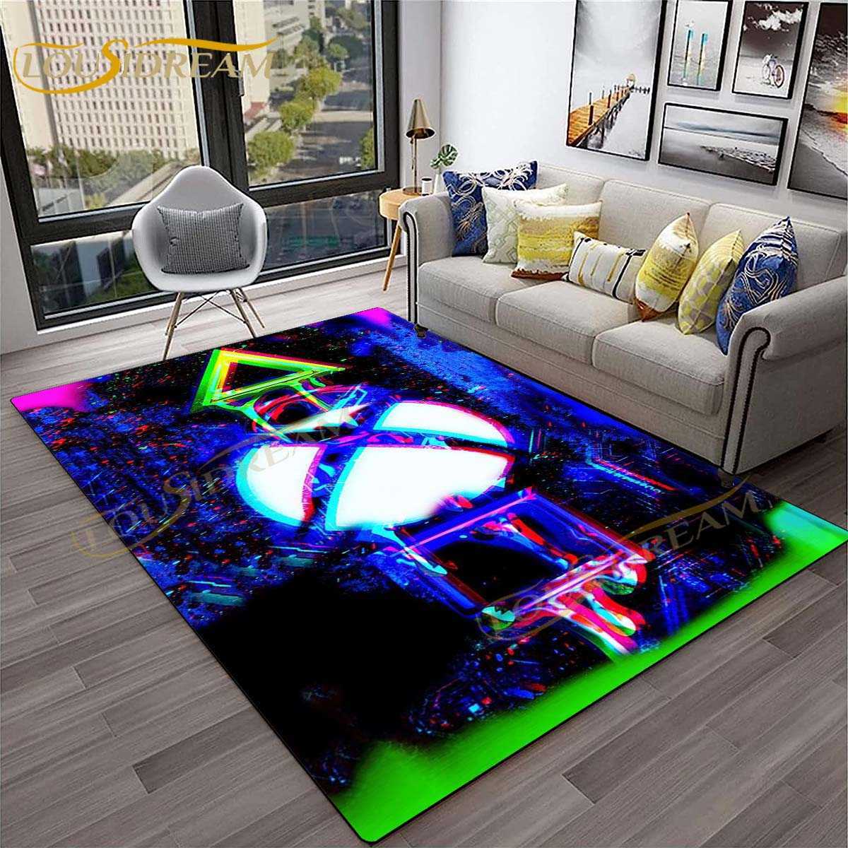 Carpets 3D Gamer Rug Game Controller Modern Area Rug Boys Gaming Rugs for Livingroom Bedroom Children Carpets Colorful Mat Decor R230725