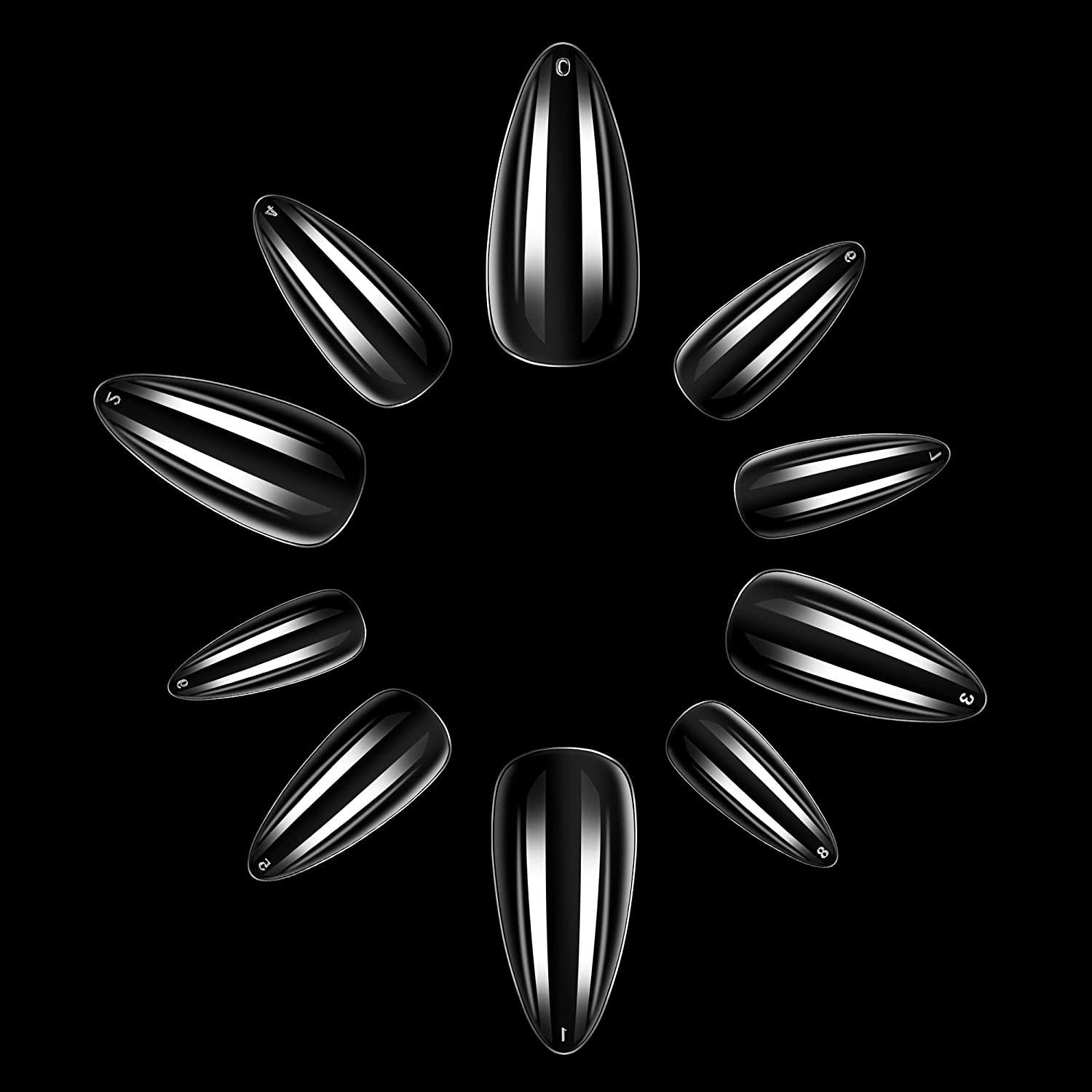 False Nails Makartt almond false nail transparent nail tip thin high-heeled shoes full cover acrylic capsule false nail extension gel tip pressing nai