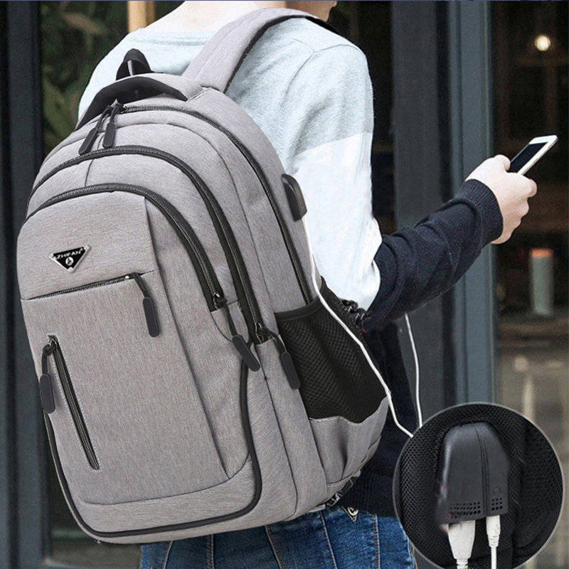 Backpack Large Capacity Backpack Men Laptop Backpacks 15.6 Oxford Black Solid High School Bags Teen College Backpack 230724