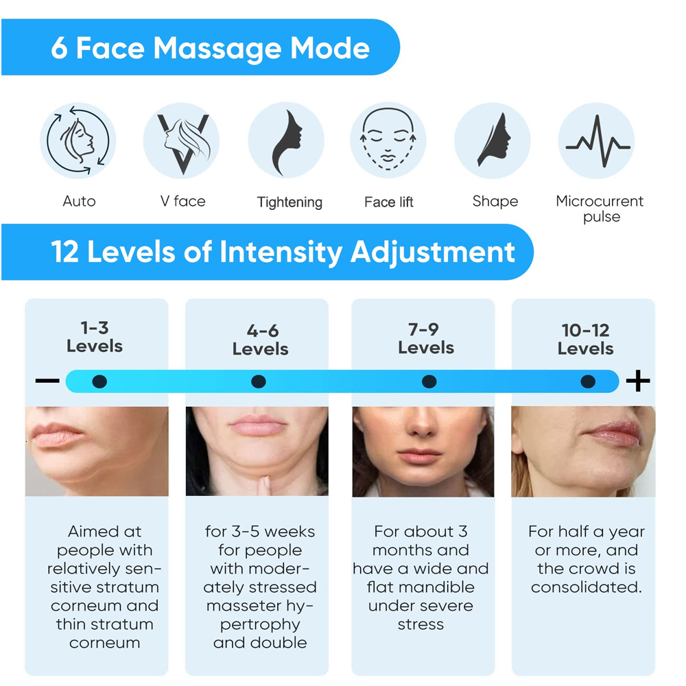 Face Massager EMS lift machine dual chin removal slimming machine V-line lift skin tightening device vibration massager 230724