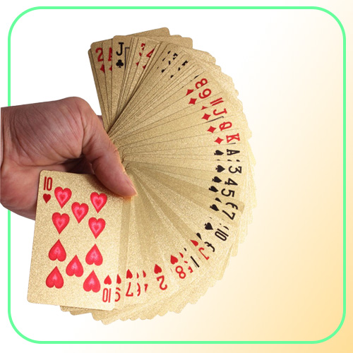 High Quality Special Unusual Gift 24K Carat Gold Foil Plated Poker Playing Card With Wooden Box And Certificate Traditional Editio