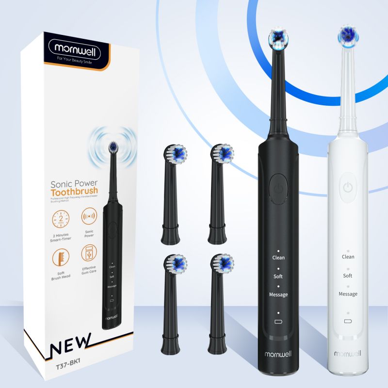 T Toothbrush Rotation Clean Adult Teeth Electric Tooth Brush With Extra Replacement Heads Soft Haired Waterproof Adult Toothbrush
