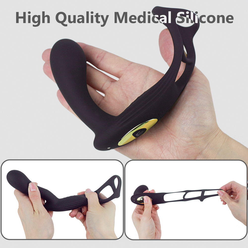 Anal Toys 10 vibration modes wireless vibrator anal plug Prostate massage Cock ring delayed Sex toy men's Buttplug silicone charging 230724