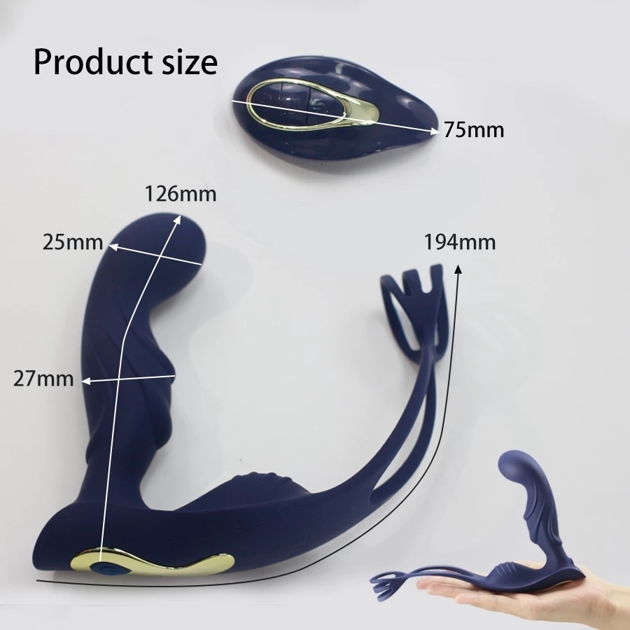 Anal Toys Male prostate massager penis vibrator anal buttock plug test stimulator delay ejaculation ring Sex toy 230724