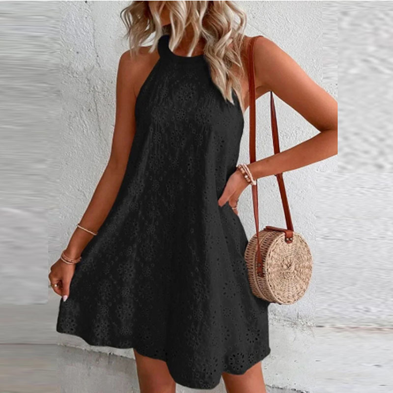 Basic Casual Dresse's Mini Dress 2023 Summer O Neck Sleeveless Aline Dresses Female Fashion Holiday Beach Party Loose Vestidos 230724