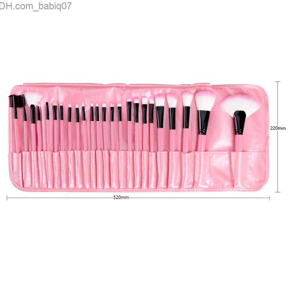Makeup Brushes Professional Makeup brush set with pocket powder foundation large eye shadow Pinceaux horned eyebrows pink black Makeup brush 24 pieces