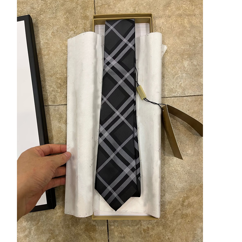 24SS NEW Luxury Aldult New Designer 100% Tie Silk Necktie black blue Jacquard Hand Woven for Men Wedding Casual and Business Necktie Fashion Hawaii Neck Ties