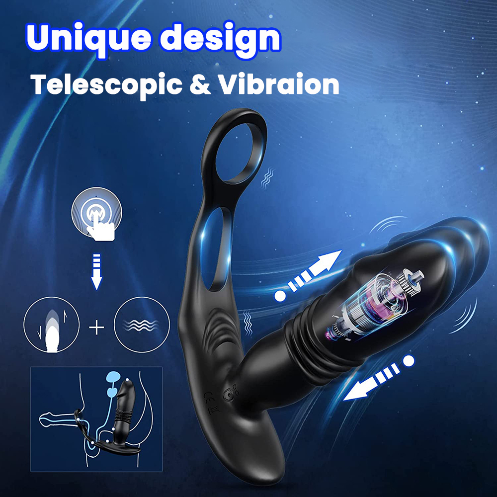 Anal Toys Silicone anal vibrator stimulates prostate massager delays gum locking ring anal buttock plug sex toy Dildo 230724