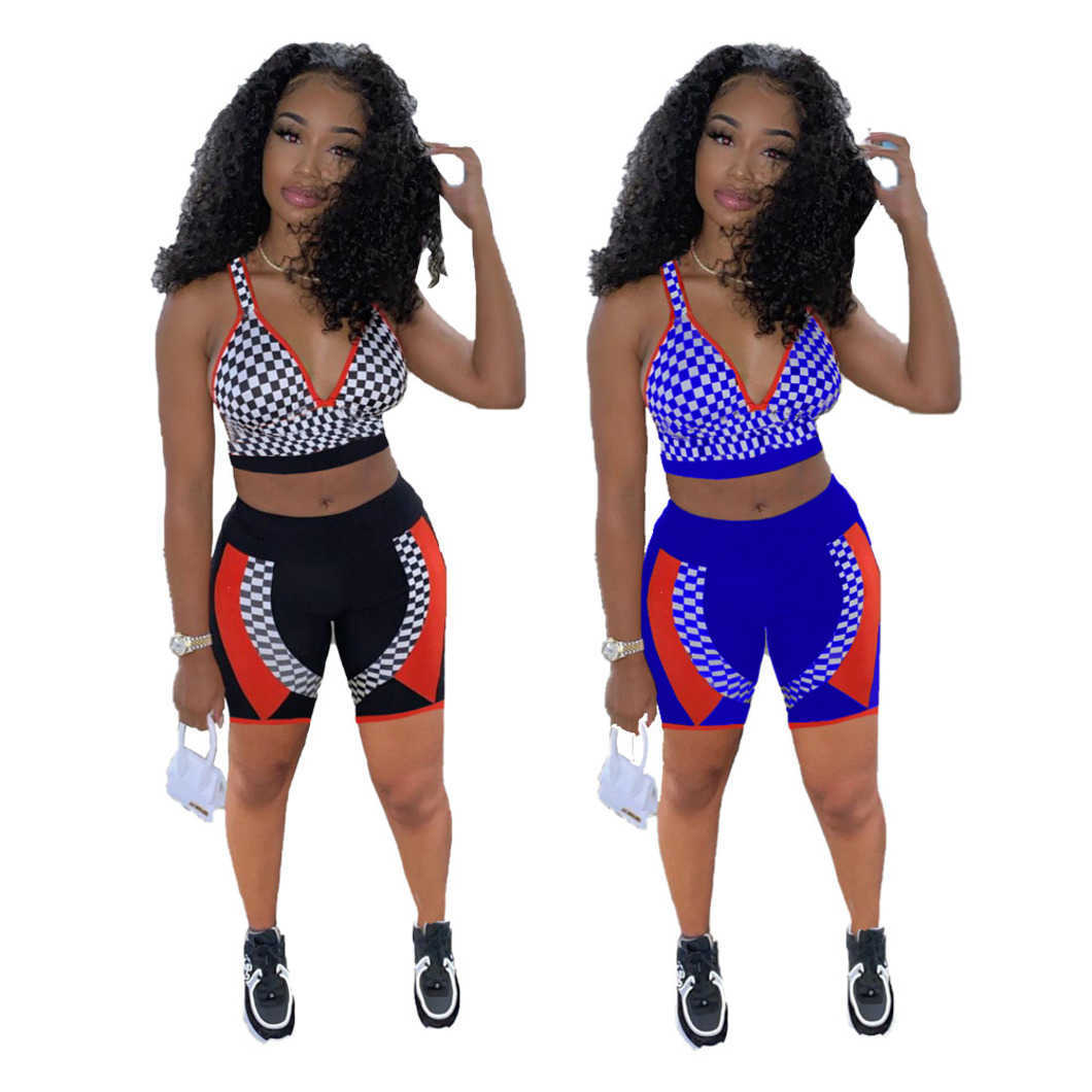 Women Designer Summer Outfits Tracksuits Two Piece Sets Sexy Sleeveless Tank Top and Shorts Sports suits Casual sportswear Beach