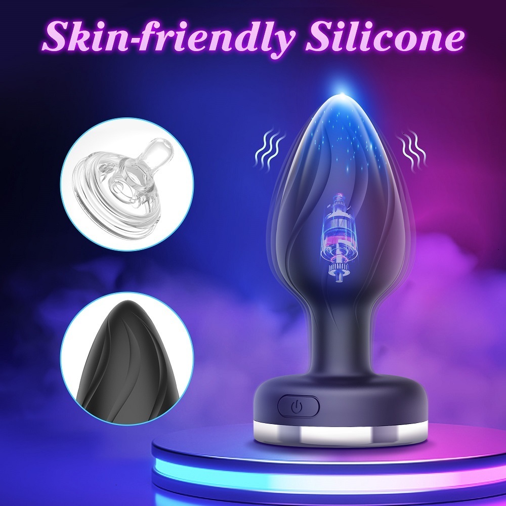 Adult Toys 10 Mode Hip Plug Color Led Lamp Anal Plug Vibrator Prostate massage Sex Toy 230724