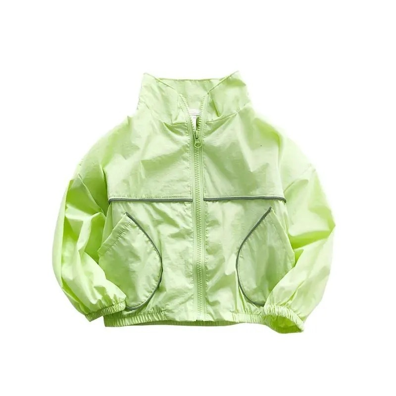 Jackets Summer Fashion Lightweight Outfits Kids Sun Suit Tops with Reflective Strips Full Zip Girls Coats Boys For 1 10 Years 230724