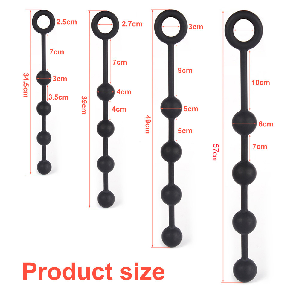 Anal Toys Large silicone bead anal chain plug play pull global 4-size masturbation prostate sex toy 230724