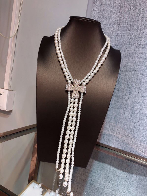 20 style heart-shaped Women's sweater chain Pendant Necklaces ccity jewelry designer C logo Choker pearl long-chain flower Accessories 775656
