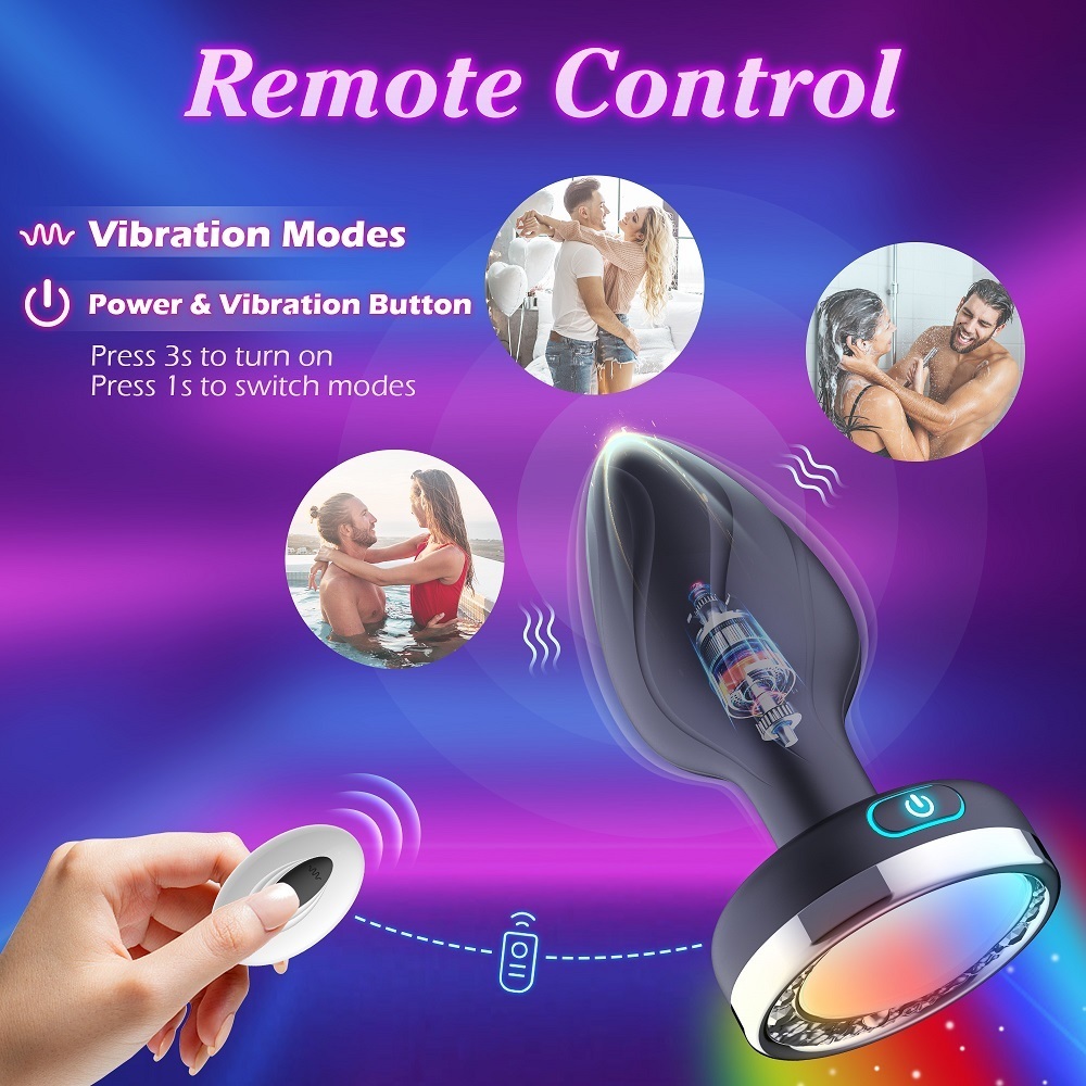 Adult Toys 10 Mode Hip Plug Color Led Lamp Anal Plug Vibrator Prostate massage Sex Toy 230724