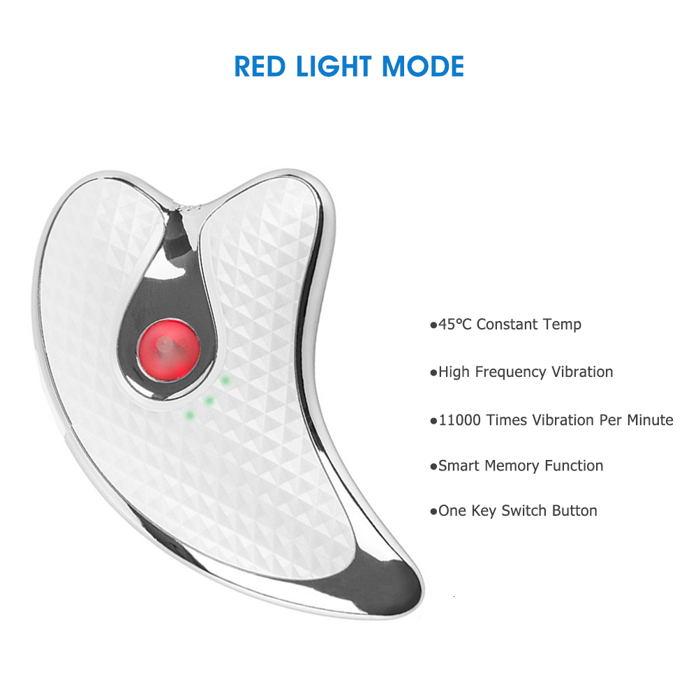 Face Massager enhancement Guasha beauty massager electric Gua Sha plate heating vibration massager red and blue treatment scraper tool 230724