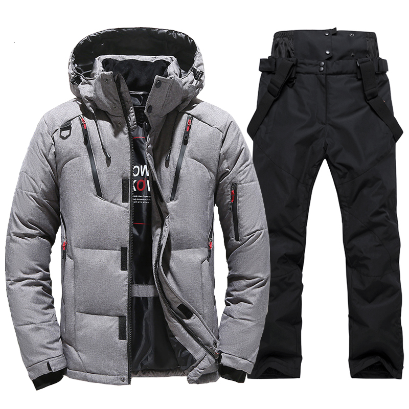 Skiing Jackets Thermal Winter Ski Suit Men Windproof Down Jacket and Bibs Pants Set Male Snow Costume Snowboard Wear Overalls 230725