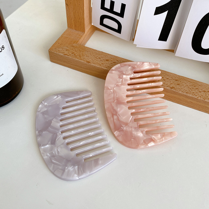 Fashion Marbling Pattern Hair Brushes Wholesale Detangle Hair Brush Comb U Shape Mini Portable Pocket Hair Comb