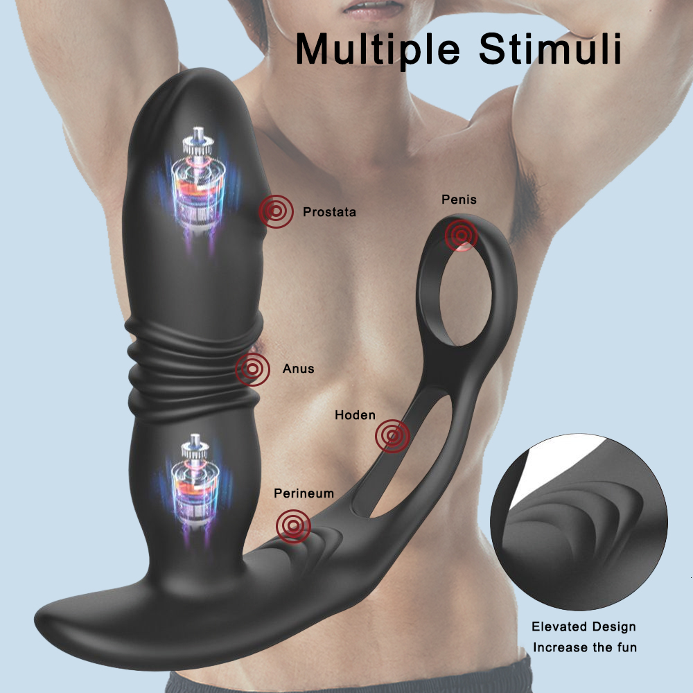 Anal Toys Silicone anal vibrator stimulates prostate massager delays gum locking ring anal buttock plug sex toy Dildo 230724