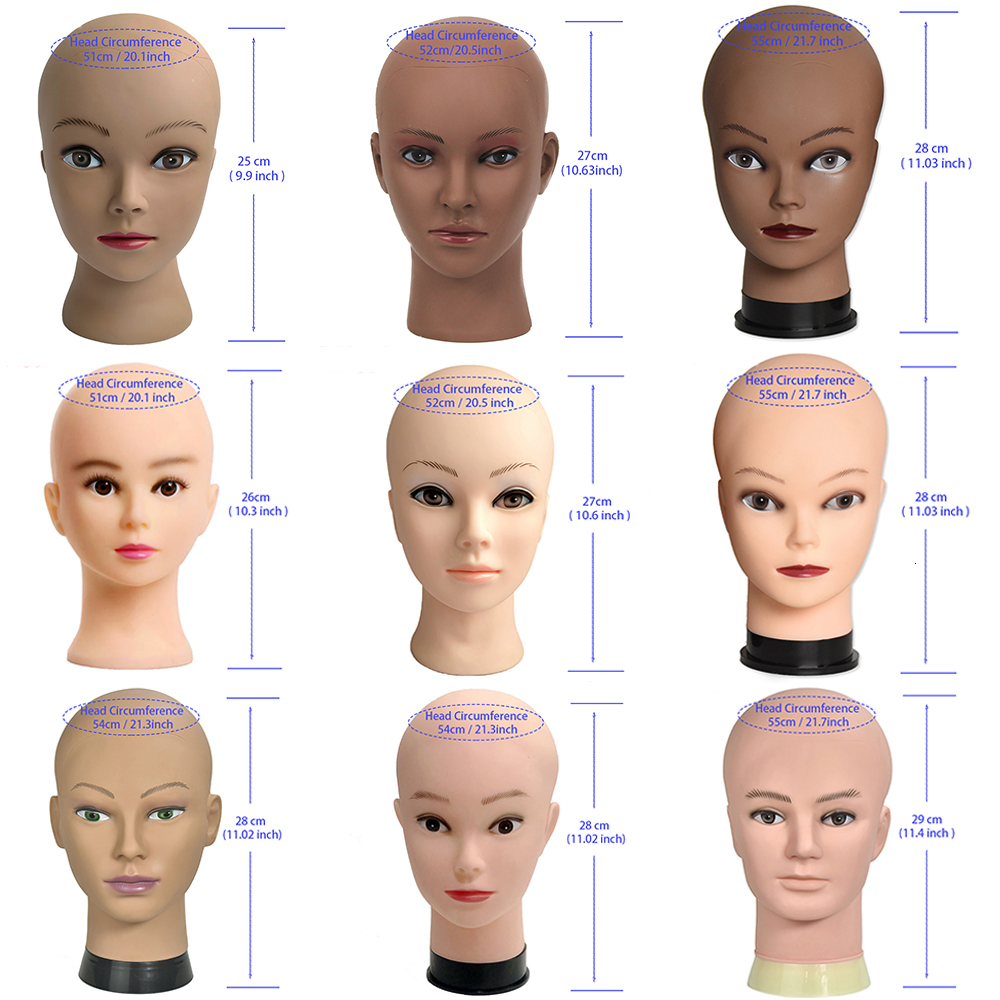 Wig Stand Female Bald Mannequin Head With Stand Holder Cosmetology Practice African Training Manikin Head For Hair Styling Wigs Making 230724