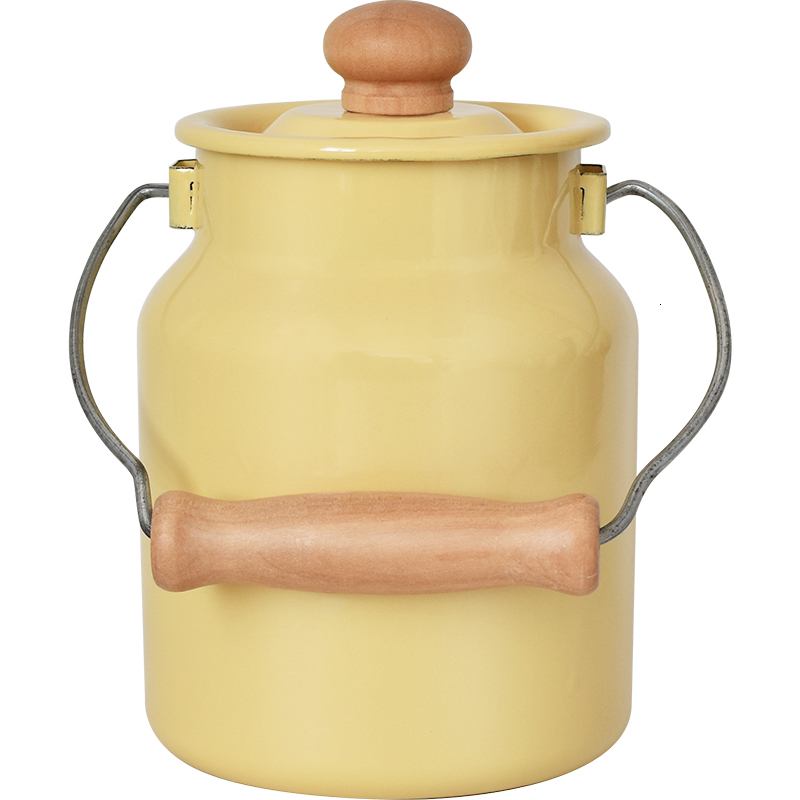 Tea Cups Small Fresh Milk Yellow Solid Color Series Teapot Enamel Kettle Storage Bucket Summer Set 230724