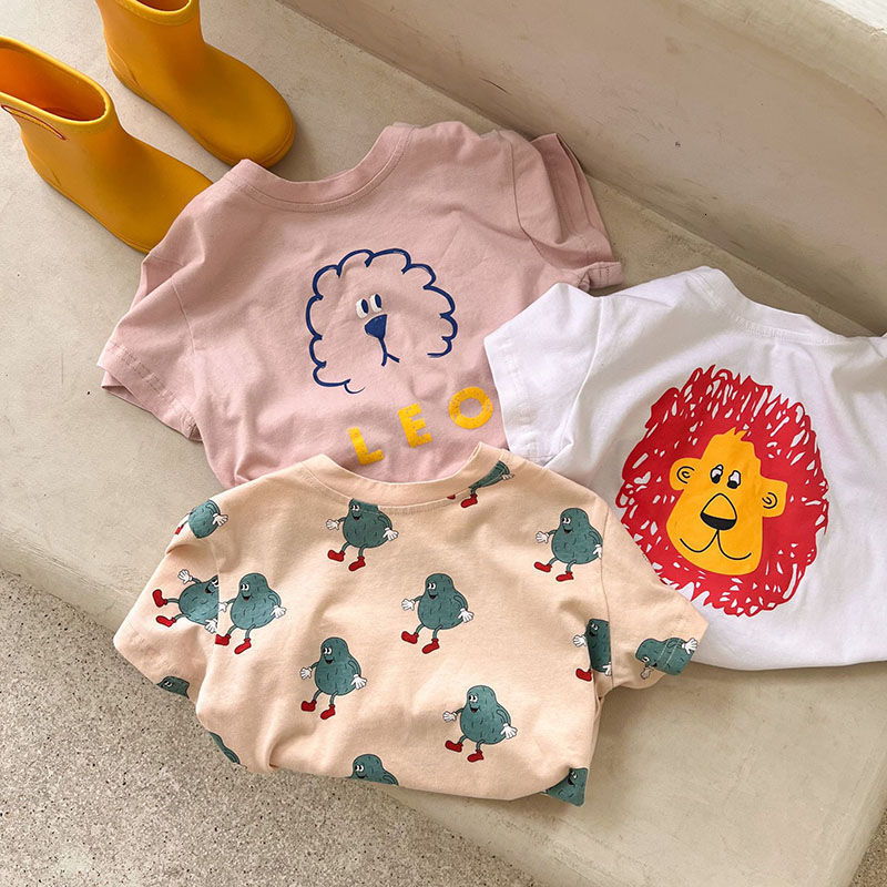 Clothing Sets 100 Cotton Children s T shirt 2023Summer Boys and Girls Cartoon Mouse Printing Short Sleeve T Baby Round Neck Shirt 230724