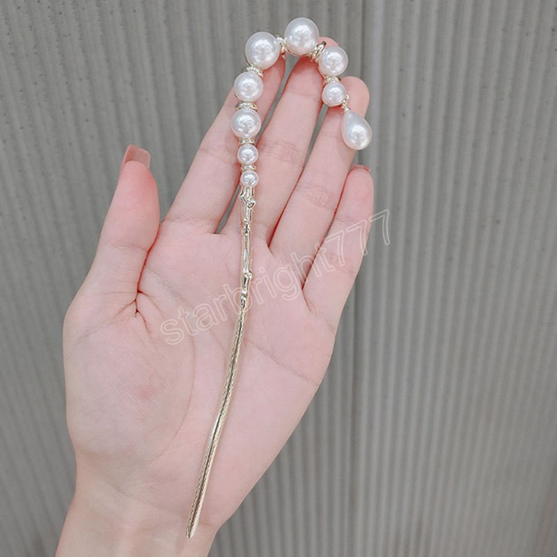 Woman Hair Accessories Pearl Hairpin Long Tassel Pendant Hair Stick Metal Vintage Hair Stick For Women