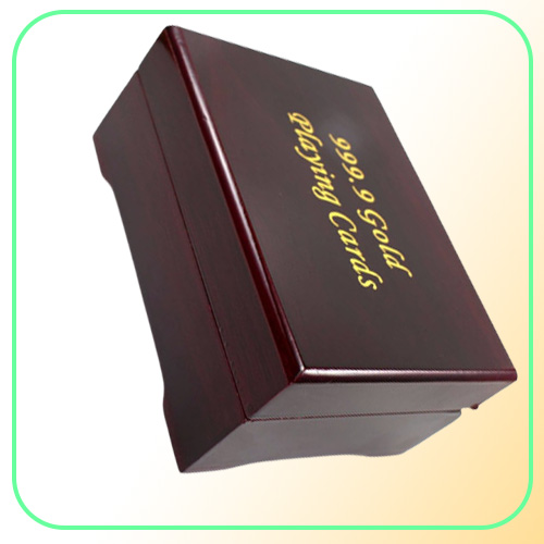 High Quality Special Unusual Gift 24K Carat Gold Foil Plated Poker Playing Card With Wooden Box And Certificate Traditional Editio