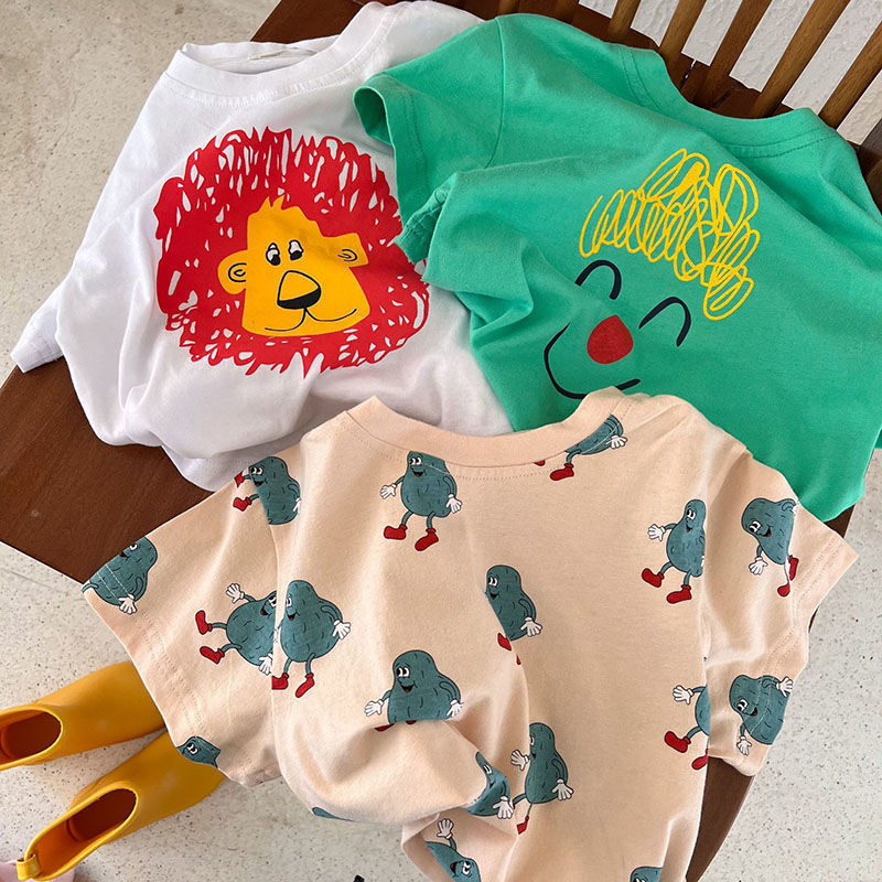 Clothing Sets 100 Cotton Children s T shirt 2023Summer Boys and Girls Cartoon Mouse Printing Short Sleeve T Baby Round Neck Shirt 230724
