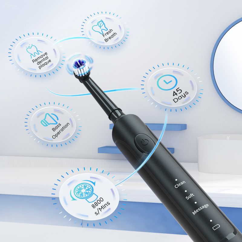 T Toothbrush Rotation Clean Adult Teeth Electric Tooth Brush With Extra Replacement Heads Soft Haired Waterproof Adult Toothbrush