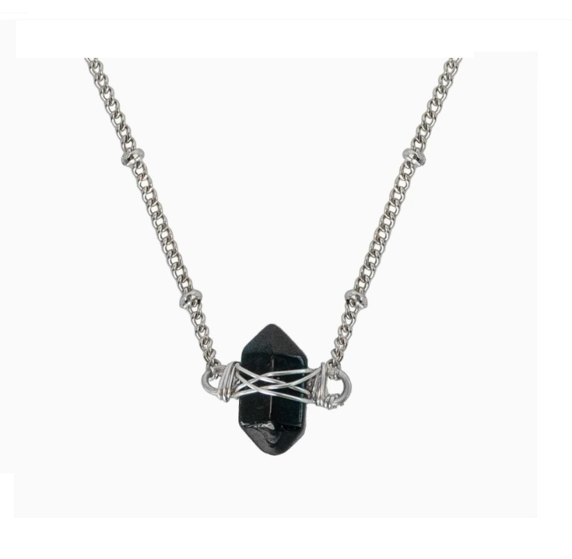 Natural stone black tourmaline necklace crystal Amethyst rose quartz real stone healing jewelry necklace